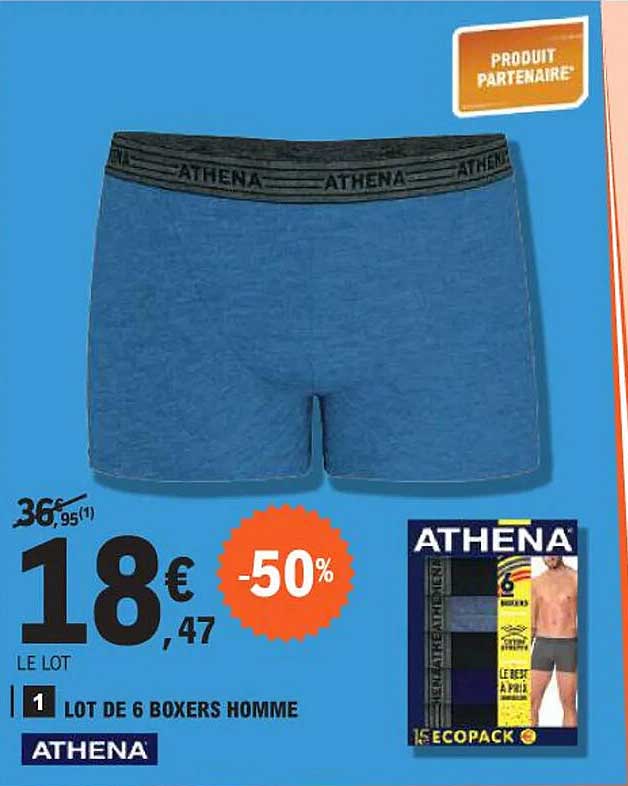 LOT DE 6 BOXERS HOMME