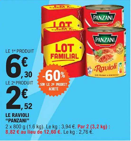 LOT FAMILIAL  
LE RAVIOLI "PANZANI"