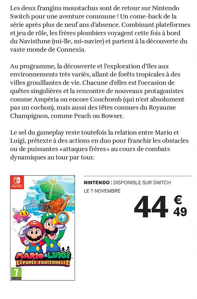 Mario et Luigi : L'Épopée Fraternelle