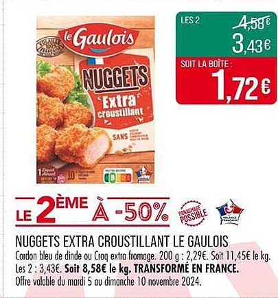 NUGGETS EXTRA CROUSTILLANT LE GAULOIS