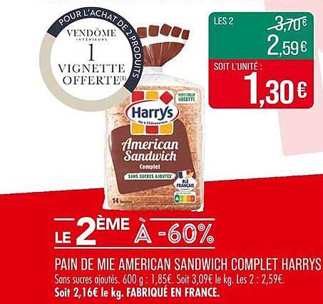 PAIN DE MIE AMERICAN SANDWICH COMPLET HARRYS