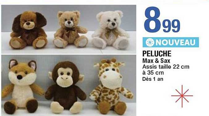 Peluche Max Sax offre chez Carrefour