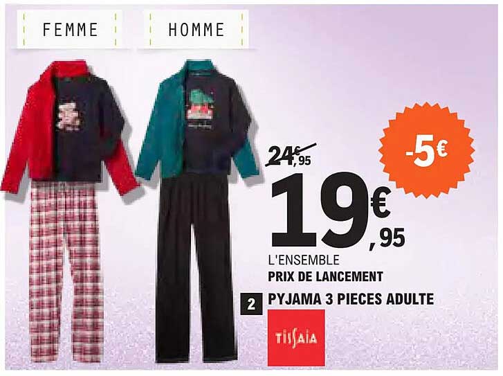 PYJAMA 3 PIECES ADULTE