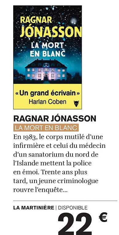 RAGNAR JÓNASSON  
LA MORT EN BLANC