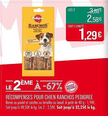 RÉCOMPENSES POUR CHIEN RANCHOS PEDIGREE