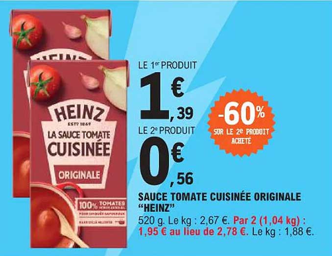 SAUCE TOMATE CUISINÉE ORIGINALE "HEINZ"