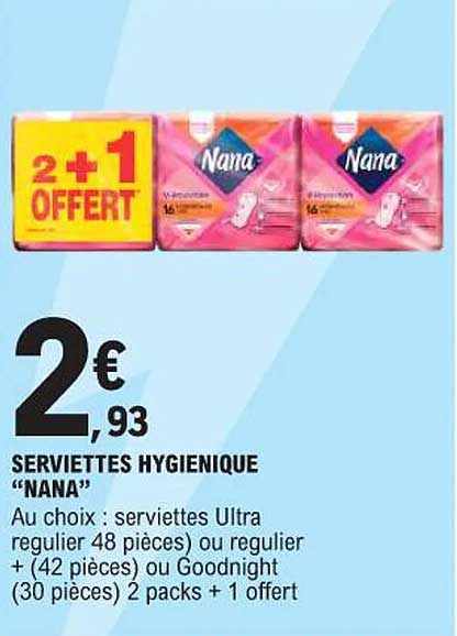 SERVIETTES HYGIENIQUE “NANA”