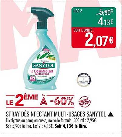 SPRAY DÉSINFECTANT MULTI-USAGES SANYTOL