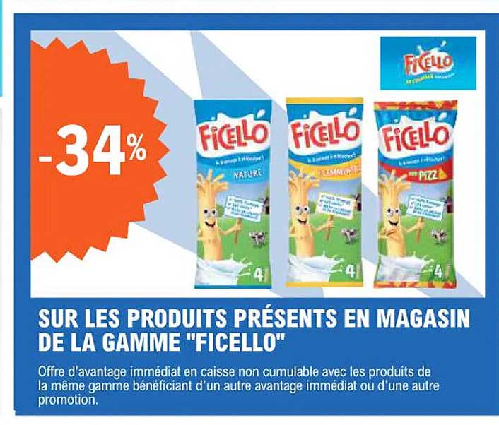 SUR LES PRODUITS PRÉSENTS EN MAGASIN DE LA GAMME "FICELLO"