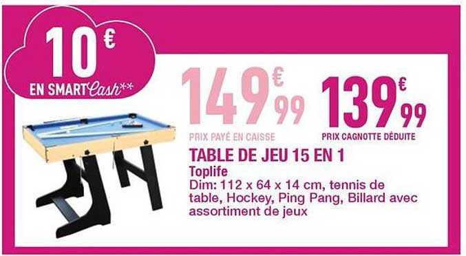 TABLE DE JEU 15 EN 1