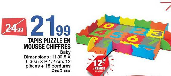 TAPIS PUZZLE EN MOUSSE CHIFFRES