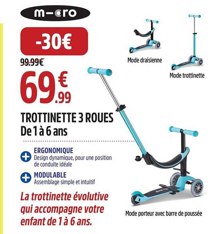 TROTTINETTE 3 ROUES De 1 à 6 ans