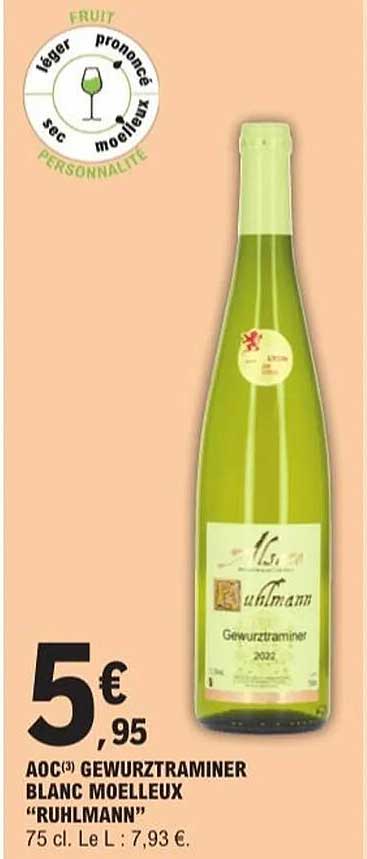 AOC(3) GEWURZTRAMINER BLANC MOELLEUX "RUHLMANN"