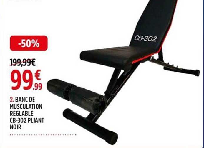 BANC DE MUSCULATION REGABLE CB-302 PLIANT NOIR