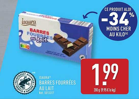 BARRES FOURRÉES AU LAIT