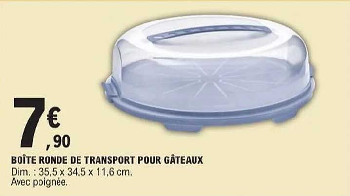 BOÎTE RONDE DE TRANSPORT POUR GÂTEAUX