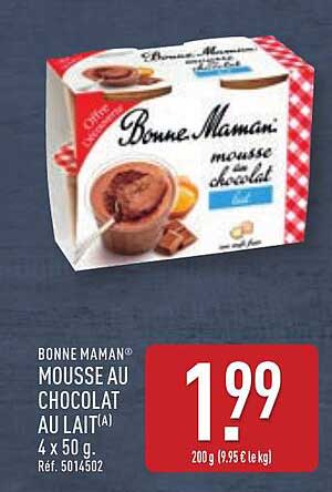 BONNE MAMAN® MOUSSE AU CHOCOLAT AU LAIT(A)