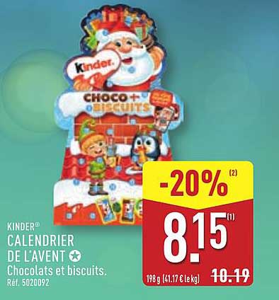 CALENDRIER DE L'AVENT Chocolats et biscuits.