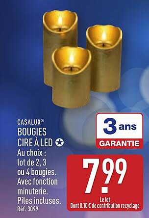 CASALUX® BOUGIES CIRE À LED