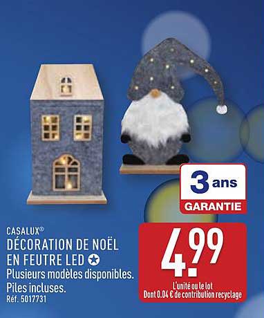 CASALUX® DÉCORATION DE NOËL EN FEUTRE LED