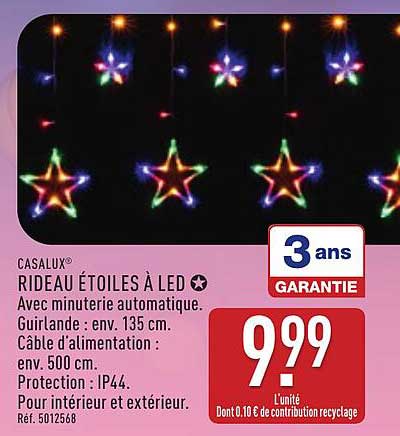 CASALUX RIDEAU ÉTOILES À LED