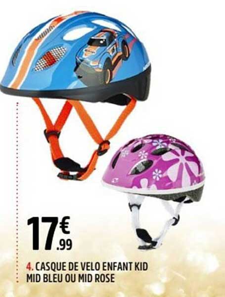 CASQUE DE VELO ENFANT KID MID BLEU OU MID ROSE