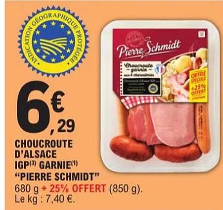 Choucroute d'Alsace IGP(*) Garnie "Pierre Schmidt"