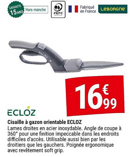 Cisaille à gazon orientable ECLOZ