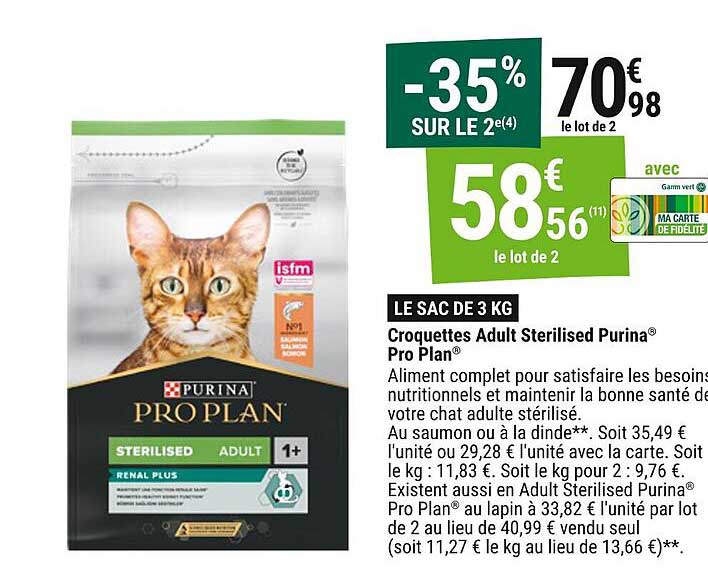 Croquettes Adult Sterilised Purina® Pro Plan®