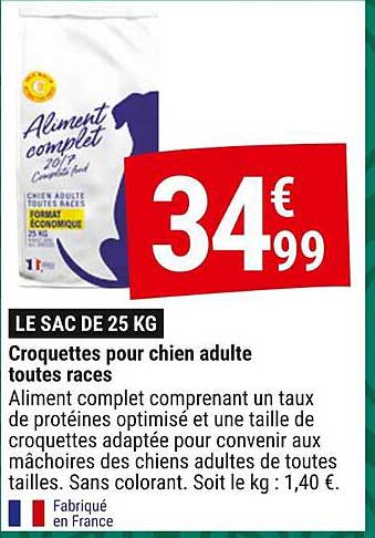 Croquettes pour chien adulte toutes races