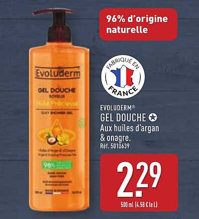 Evoluderm GEL DOUCHE Aux huiles d'argan & onagre