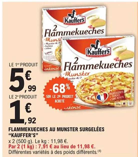 FLAMMEKUECHES AU MUNSTER SURGELÉES "KAUFFER'S"