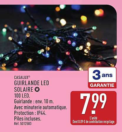 GUIRLANDE LED SOLAIRE 100 LED.