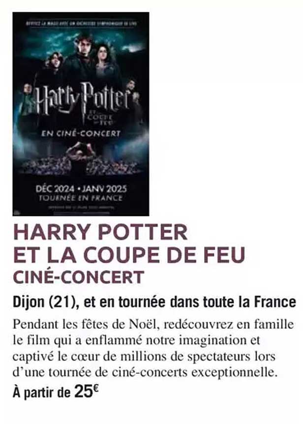 HARRY POTTER ET LA COUPE DE FEU CINÉ-CONCERT