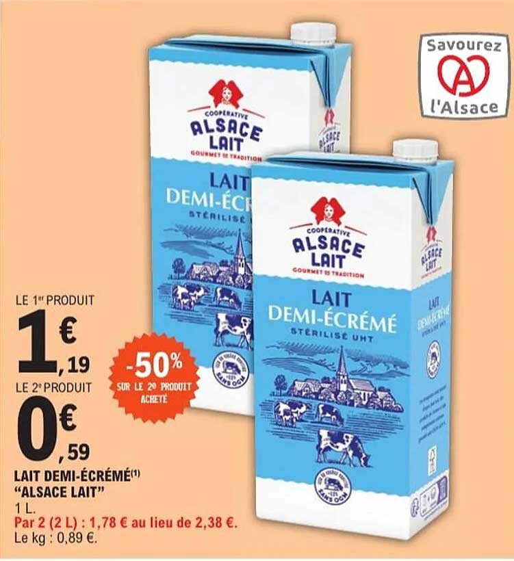 LAIT DEMI-ÉCRÉMÉ "ALSACE LAIT"