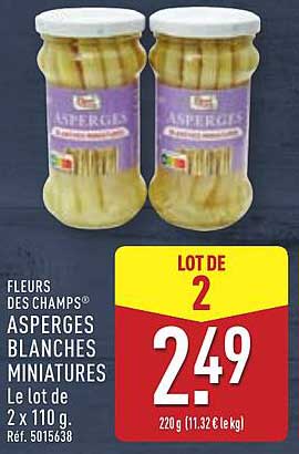 LOT DE 2 ASPERGES BLANCHES MINIATURES