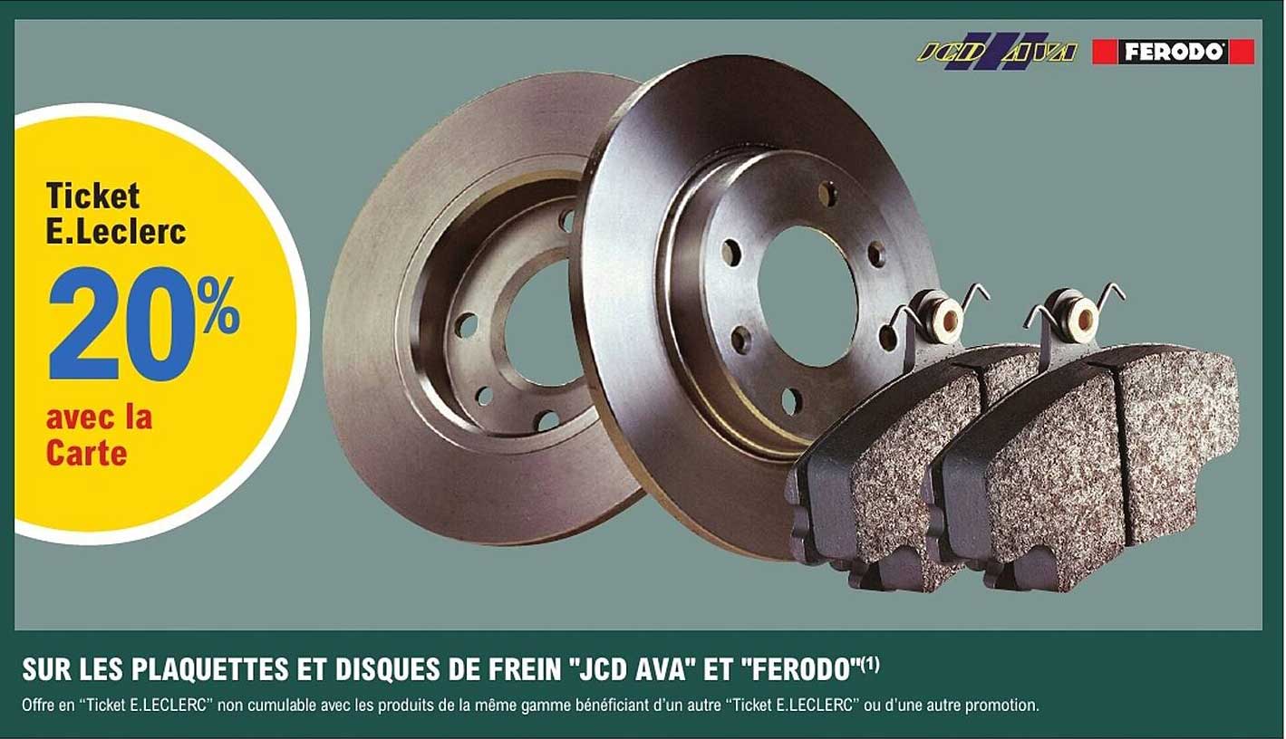 Plaquettes et disques de frein "JCD AVA" et "FERODO"