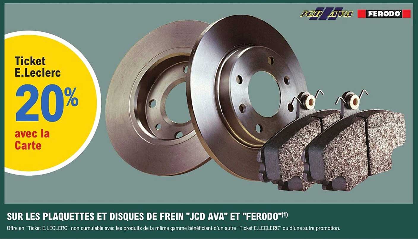 Plaquettes et disques de frein "JCD AVA" et "FERODO"