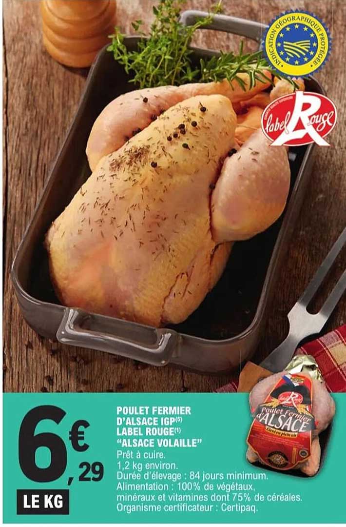 POULET FERMIER D'ALSACE IGP LABEL ROUGE "ALSACE VOLAILLE"