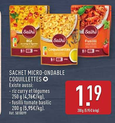 SACHET MICRO-ONDABLE COQUILLETTES