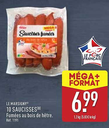 Saucisses fumées au bois de hêtre