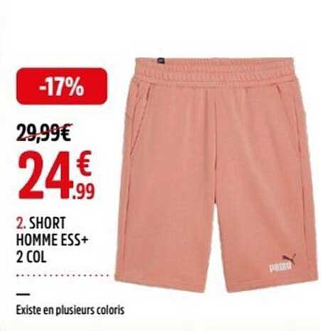 SHORT HOMME ESS+ 2 COL