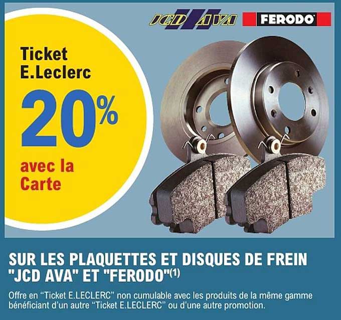 SUR LES PLAQUETTES ET DISQUES DE FREIN "JCD AVA" ET "FERODO"