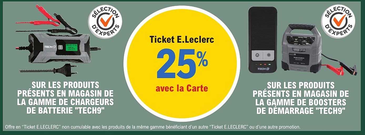 SUR LES PRODUITS PRÉSENTS EN MAGASIN DE LA GAMME DE CHARGEURS DE BATTERIE "TECH9"

SUR LES PRODUITS PRÉSENTS EN MAGASIN DE LA GAMME DE BOOSTERS DE DÉMARRAGE "TECH9"