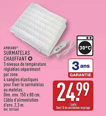 SURMATELAS CHAUFFANT