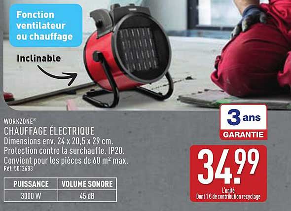 WORKZONE® CHAUFFAGE ÉLECTRIQUE