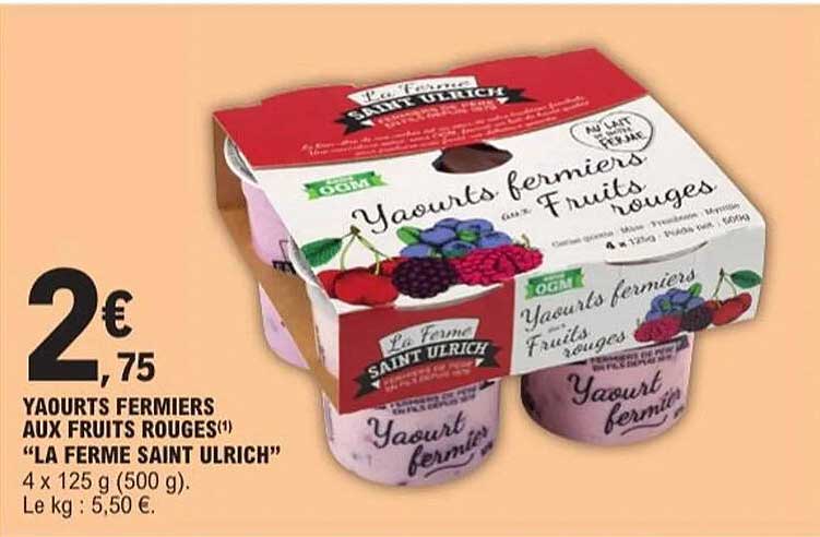 YAOURTS FERMERS AUX FRUITS ROUGES "LA FERME SAINT ULRICH"