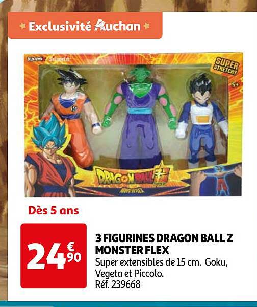 3 FIGURINES DRAGON BALL Z MONSTER FLEX