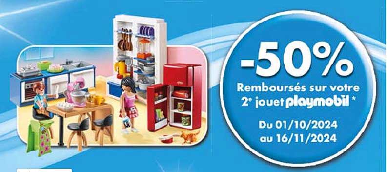 -50% Remboursés sur votre 2e jouet playmobil *