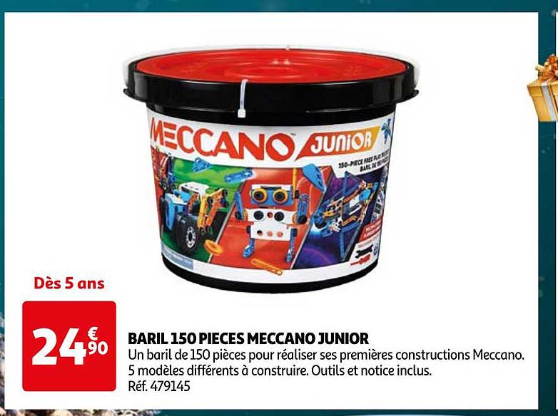 BARIL 150 PIECES MECCANO JUNIOR